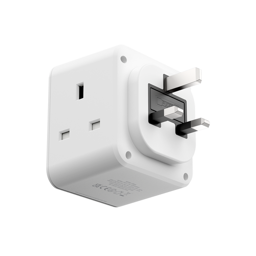 Momax US8UKW ONEPLUG 3-Outlet Cube Extension with USB (White)