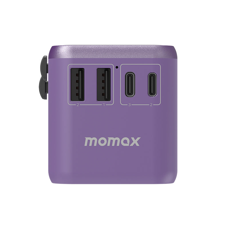 Momax UA8U 1-World 65W GaN AC Travel Adaptor (Purple)