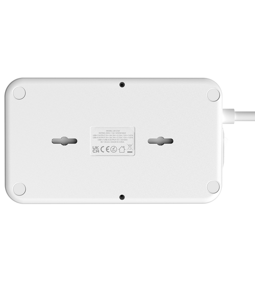 Momax US12UKW ONEPLUG 6-Outlet Power Strip with USB (White)