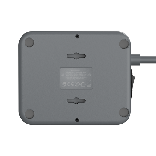 Momax US3UKE ONEPLUG 4-Outlet Power Strip with USB (Space Grey)