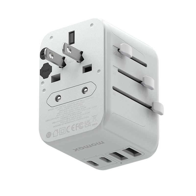 Momax UA9W 1-World 35W 5 Ports + AC Travel Adaptor - White