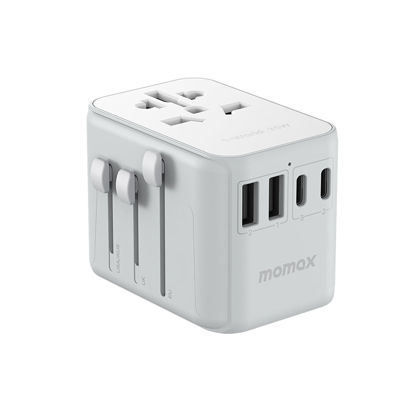 Momax UA9W 1-World 35W 5 Ports + AC Travel Adaptor - White