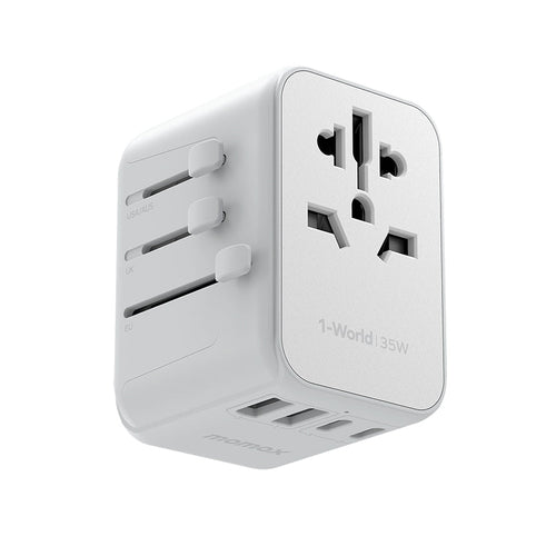 Momax UA9W 1-World 35W 5 Ports + AC Travel Adaptor - White