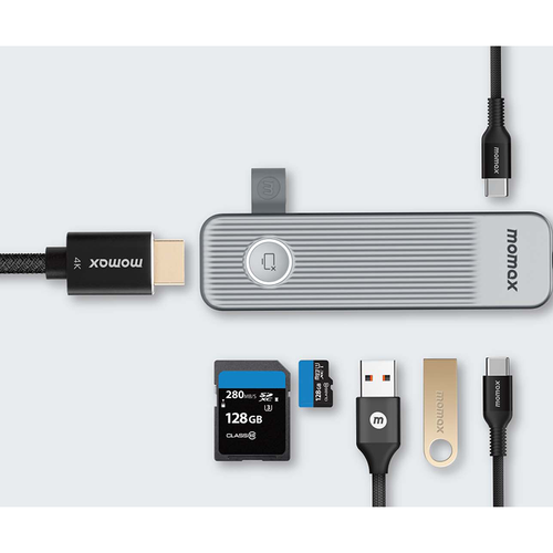 Momax DH17E ONELINK 7-in-1 Multi-Function USB-C Hub (Grey)