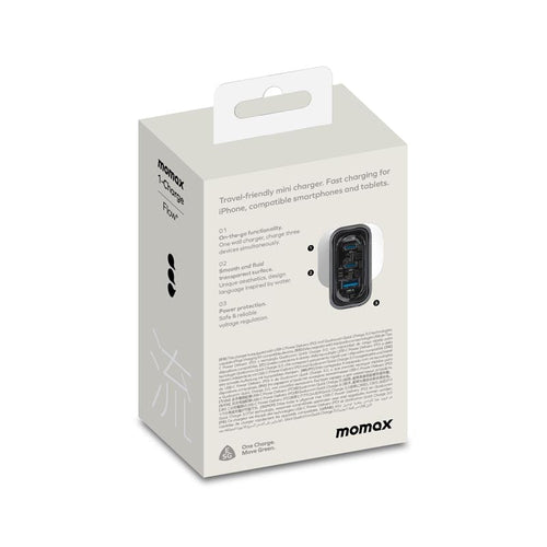 Momax UM52UKW 80W 3 Port Charger 1-Charge Flow (White)