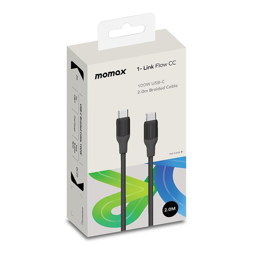 Momax DC25D 1-Link Flow CC 100W USB-C to USB-C Braided Cable (2M)