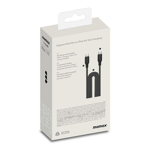 Momax DC25D 1-Link Flow CC 100W USB-C to USB-C Braided Cable (2M)
