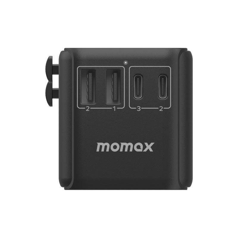 Momax UA9E 1-World 35W 5 Ports + AC Travel Adaptor - Titanium