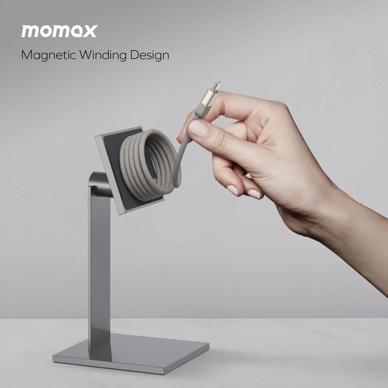 Momax DC35L MAG Link 100W-1M Magnetic USB-C to USB-C Cable Titanium