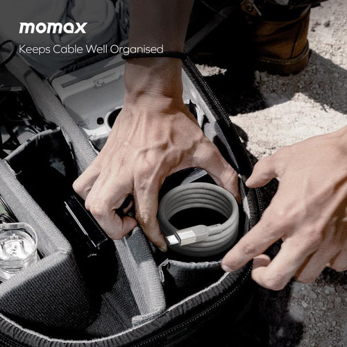 Momax DC35L MAG Link 100W-1M Magnetic USB-C to USB-C Cable Titanium
