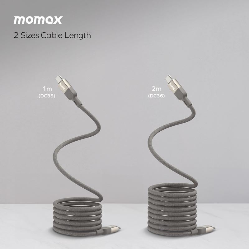 Momax DC36L MAG Link 100W-2M Magnetic USB-C to USB-C Cable Titanium