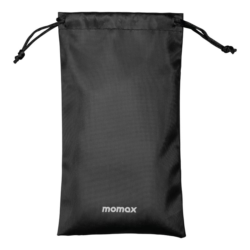 Momax UA18D 1-World 70W GaN 3-Port + AC Travel Adapter With Built-in USB-C Cable (Black)