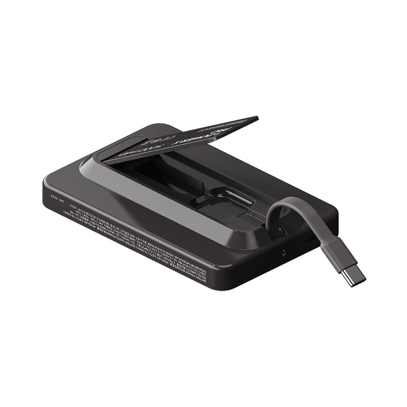 Momax IP131HKD 1-Power X Pro 20W 5,000mAh Magnetic Wireless Battery Pack with Built-In USB-C Cable (Black)