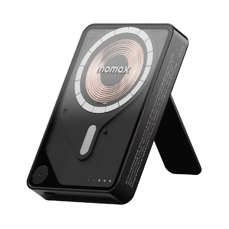 Momax IP132HKD 1-Power X Pro+ 20W 10,000mAh Magnetic Wireless Battery Pack with Built-In USB-C Cable (Black)