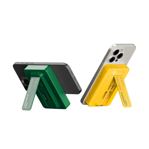 Momax IP132HKG 1-Power X Pro+ 20W 10,000mAh Magnetic Wireless Battery Pack with Built-In USB-C Cable (Green)