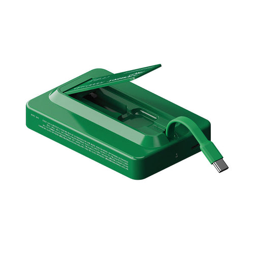 Momax IP132HKG 1-Power X Pro+ 20W 10,000mAh Magnetic Wireless Battery Pack with Built-In USB-C Cable (Green)