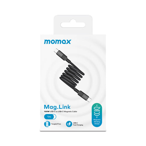 Momax DC52D Mag.Link USB-C to USB-C Magnetic Cable 100W (1M) - Black