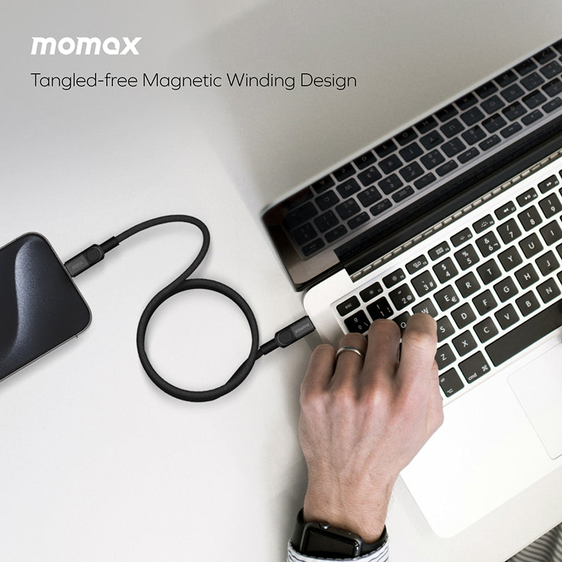 Momax DC52L2 Mag.Link USB-C to USB-C Magnetic Cable 100W (1M) - Sandstone