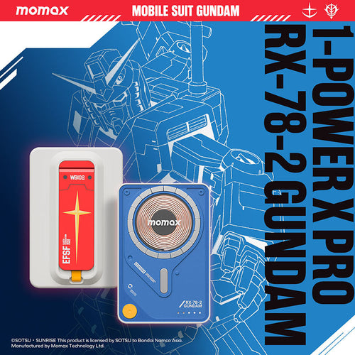 Momax IP131GDW 1-Power X Pro 20W 5,000mAh Magnetic Wireless Power Bank with Built-in USB-C Cable - RX-78-2 Gundam