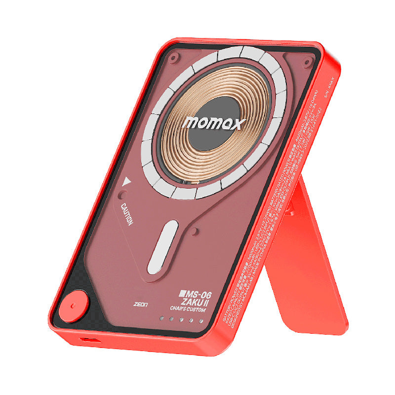 Momax IP131GDR 1-Power X Pro 20W 5,000mAh Magnetic Wireless Power Bank with Built-in USB-C Cable - MS-06S Chars Zaku II