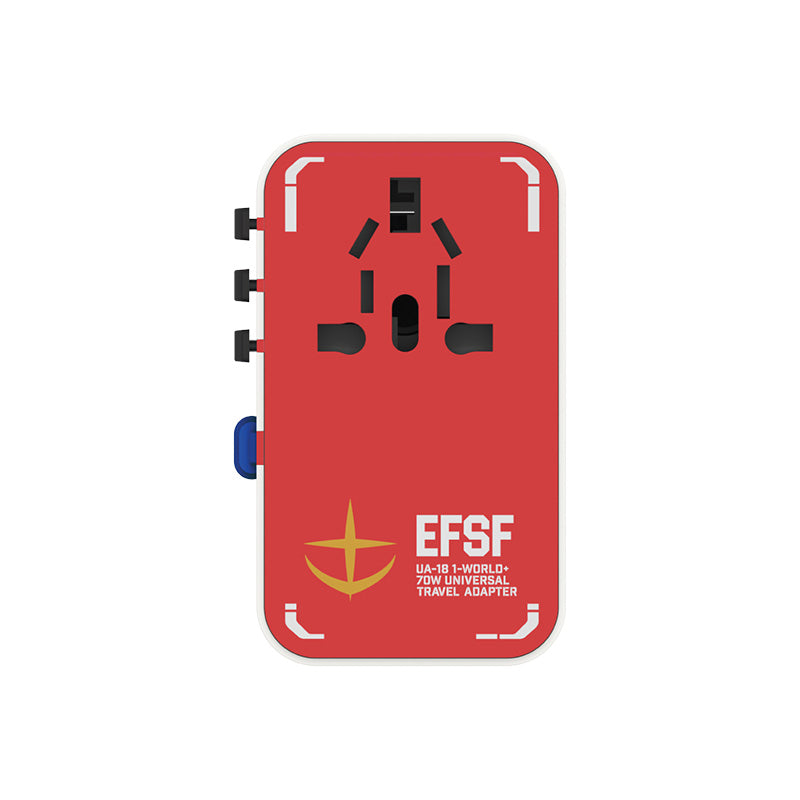 Momax UA18GDW I-World+ 70W GaN 3-Port + AC Travel Adapter with Built-in USB-C Cable - RX-78-2 Gundam