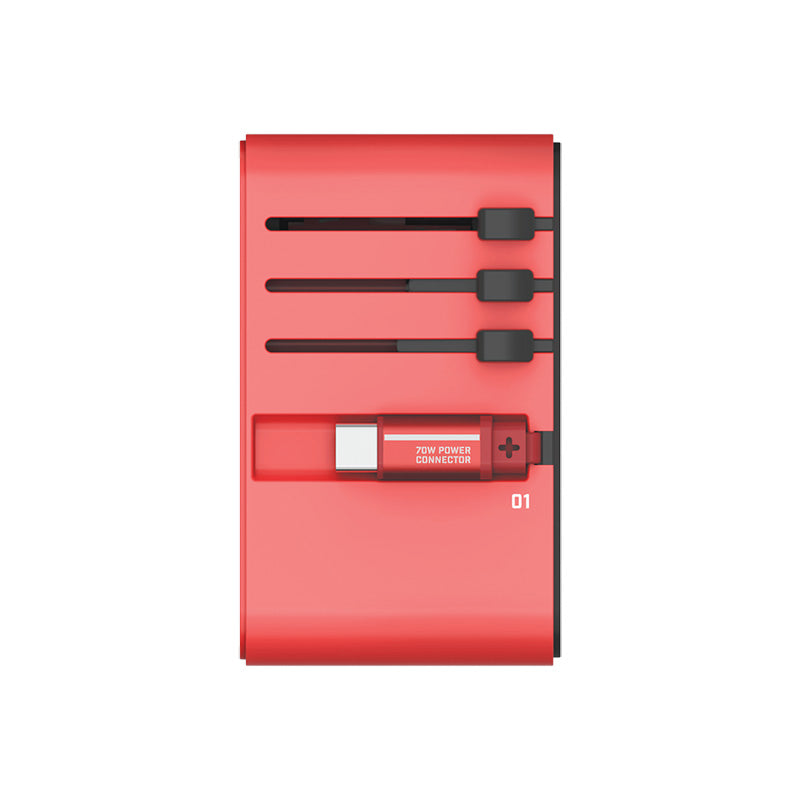 Momax UA18GDR I-World+ 70W GaN 3-Port AC Travel Adapter with Built-in USB-C Cable - MS-06S Chars Zaku II