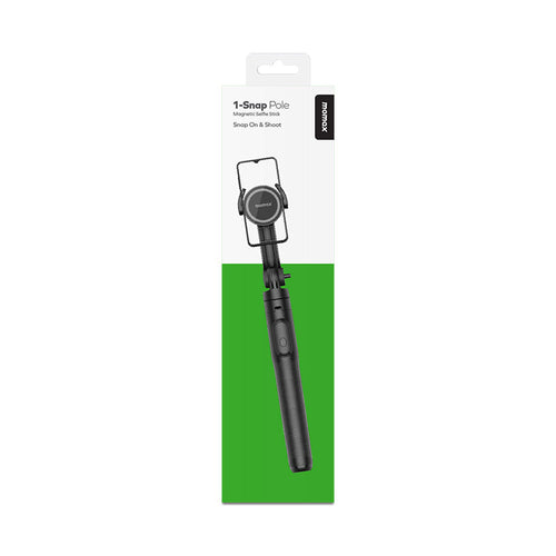Momax KM17D 1-Snap Pole Magnetic Selfie Stick (Black)