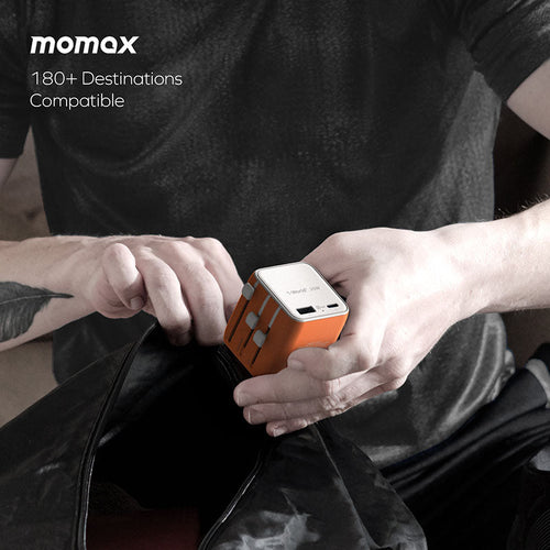 Momax UA29D 1-World² 20W Universal 2-Port USB Travel Adapter - Black