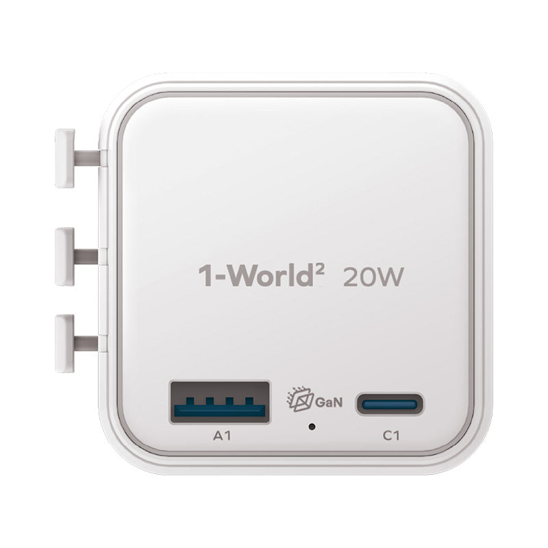 Momax UA29W 1-World² 20W Universal 2-Port USB Travel Adapter - White