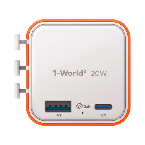 Momax UA29M 1-World² 20W Universal 2-Port USB Travel Adapter - Orange