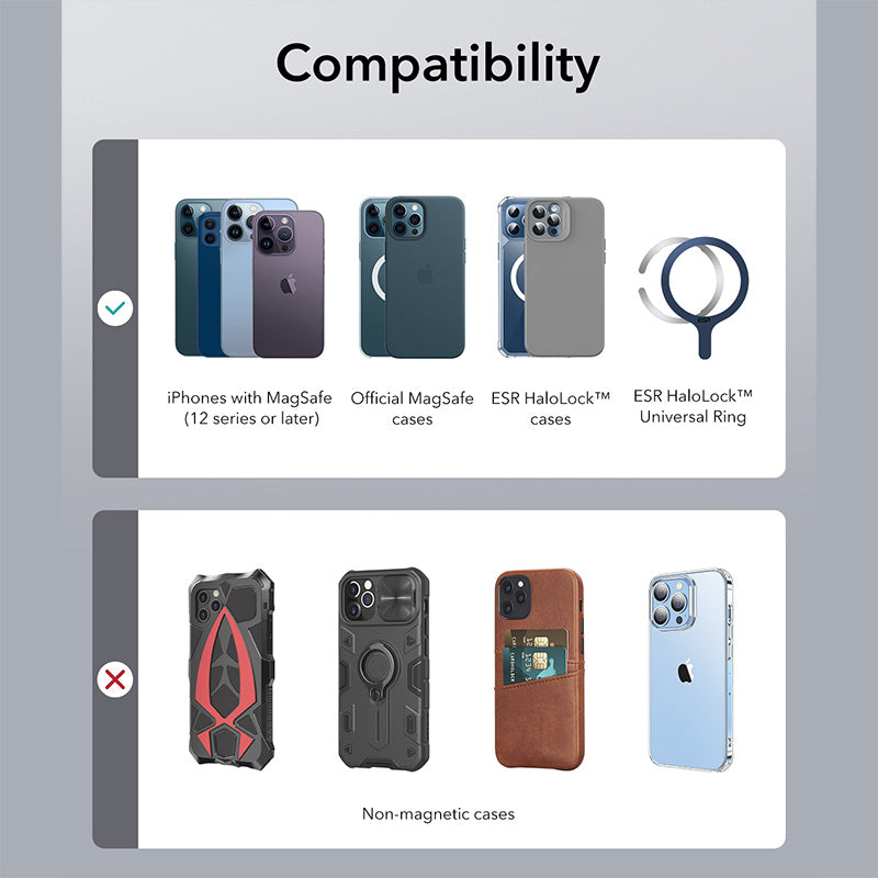 ESR HaloLock Ring Stand (Natural Titanium)