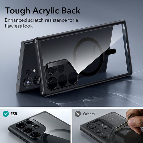 ESR Samsung Galaxy S24 Ultra Classic Hybrid MagSafe Case with HaloLock  (Clear Black)
