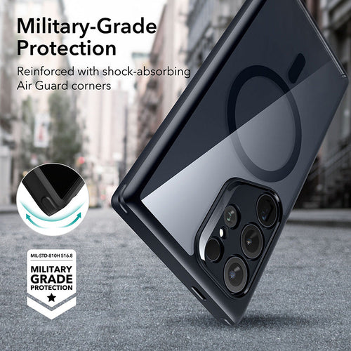 ESR Samsung Galaxy S24 Ultra Classic Hybrid MagSafe Case with HaloLock  (Clear Black)