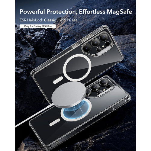 ESR Samsung Galaxy S25 Ultra Classic Hybrid MagSafe Case with HaloLock - Clear