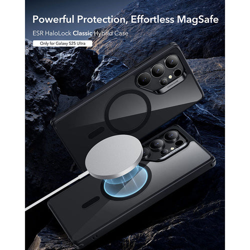 ESR Samsung Galaxy S25 Ultra Classic Hybrid MagSafe Case with HaloLock - Clear Black