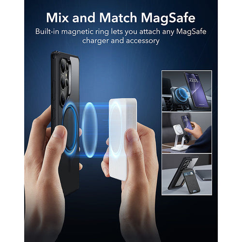 ESR Samsung Galaxy S25 Ultra Classic Hybrid MagSafe Case with HaloLock - Clear Black