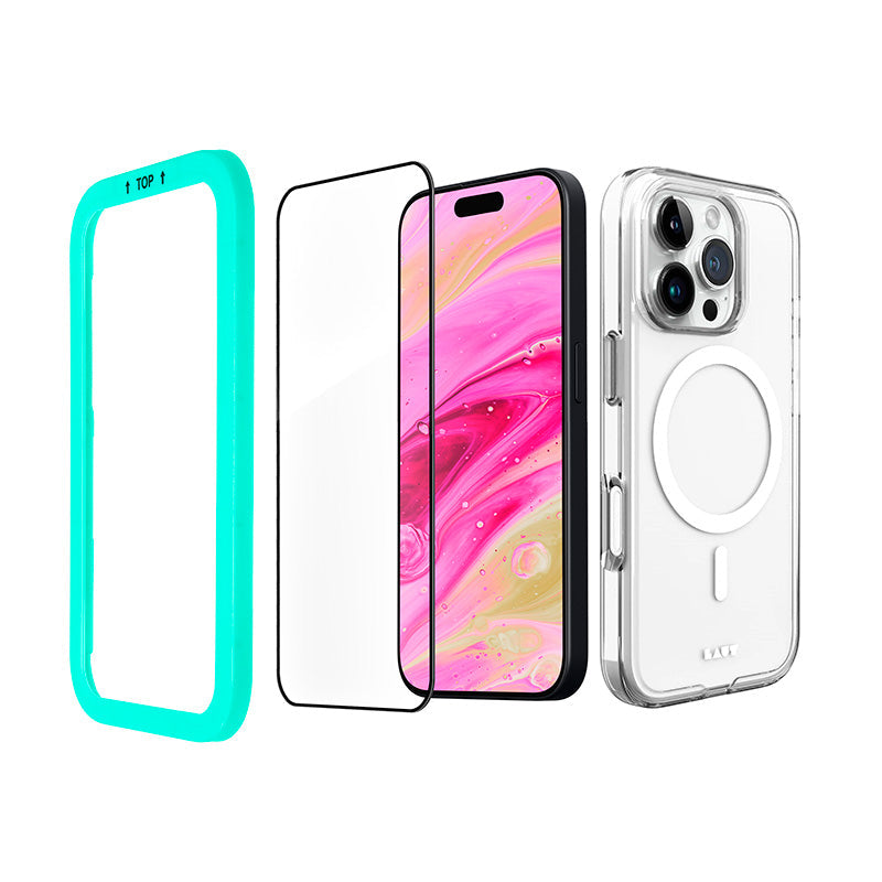 Laut iPhone 16 Pro Max L-IP24D-CRM-BUN Crystal M Clear+Prime Glass Edge Bundle