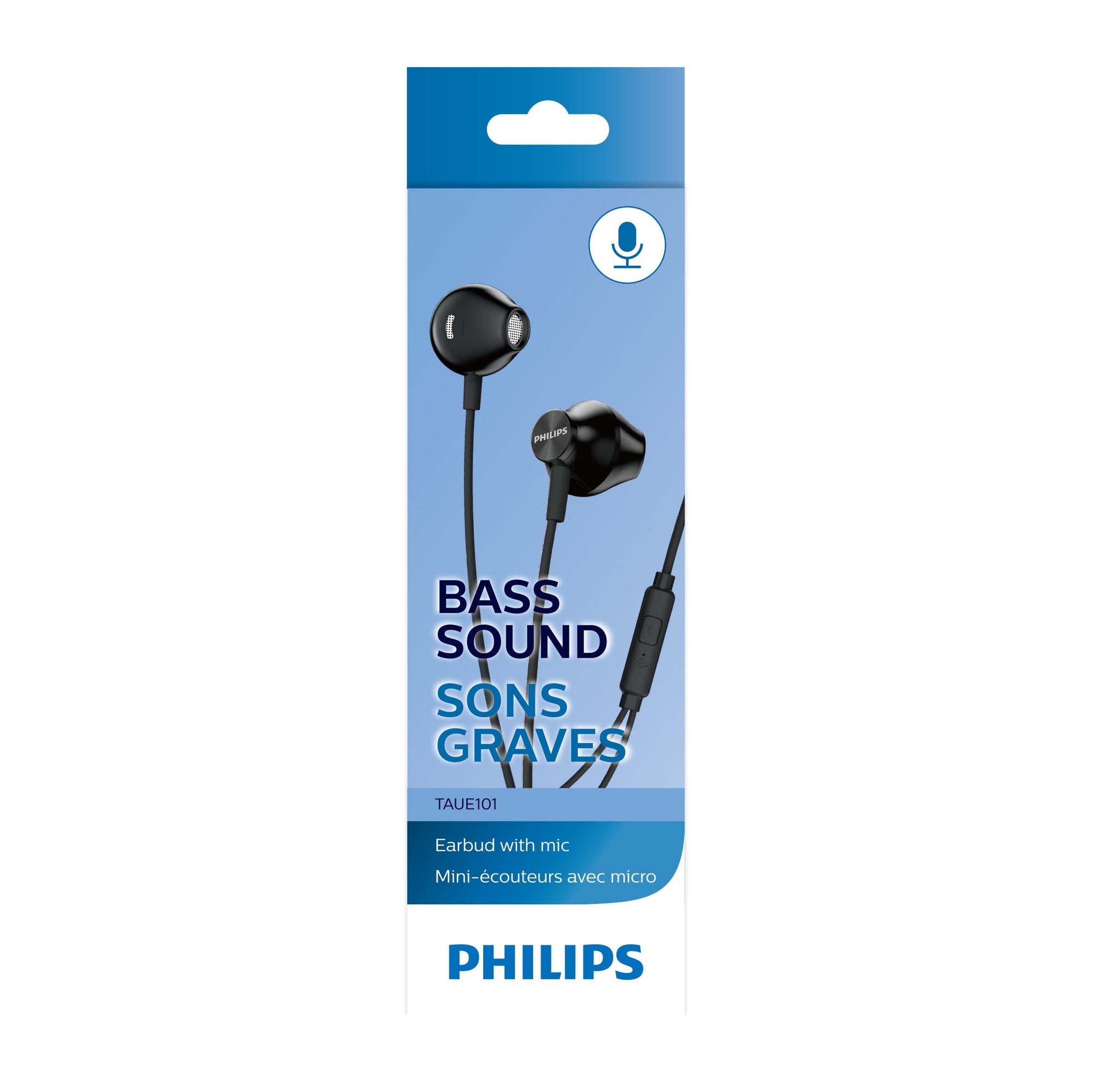 Philips TAUE101BK/00 Wired Earbud with Mic (Black)
