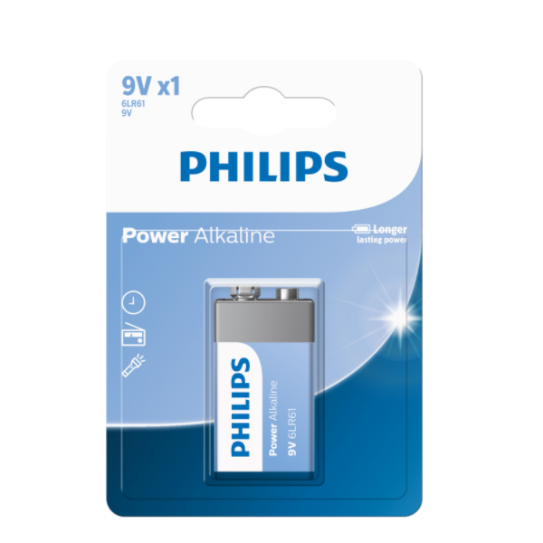 Philips 6LR61P1B/40 9V Alkaline Battery