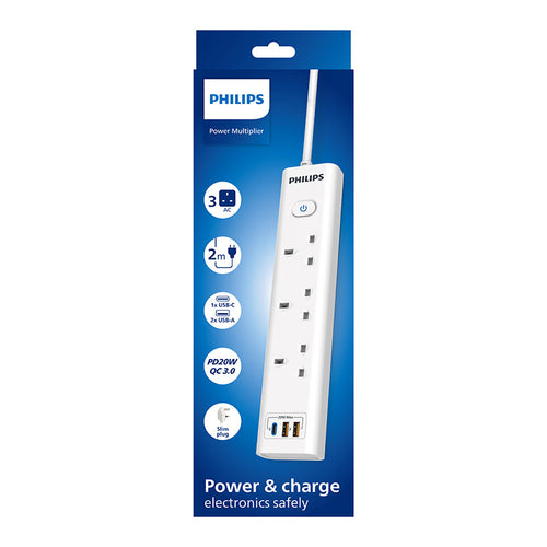Philips CHP8231WA/69 3way 2M 2 USB-A & 1 USB-C Extension