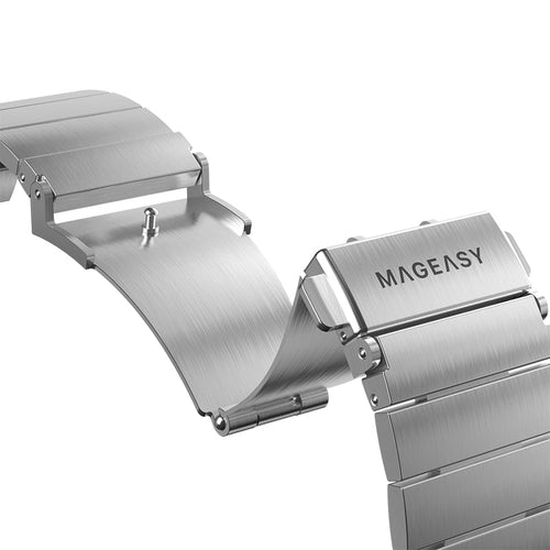 MagEasy Maestro Stainless Steel Apple Watch Band - 38mm / 40mm / 41mm (Silver)