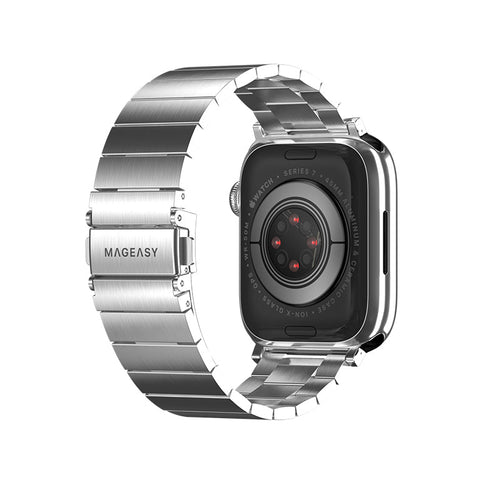 MagEasy Maestro Stainless Steel Apple Watch Band - 38mm / 40mm / 41mm (Silver)