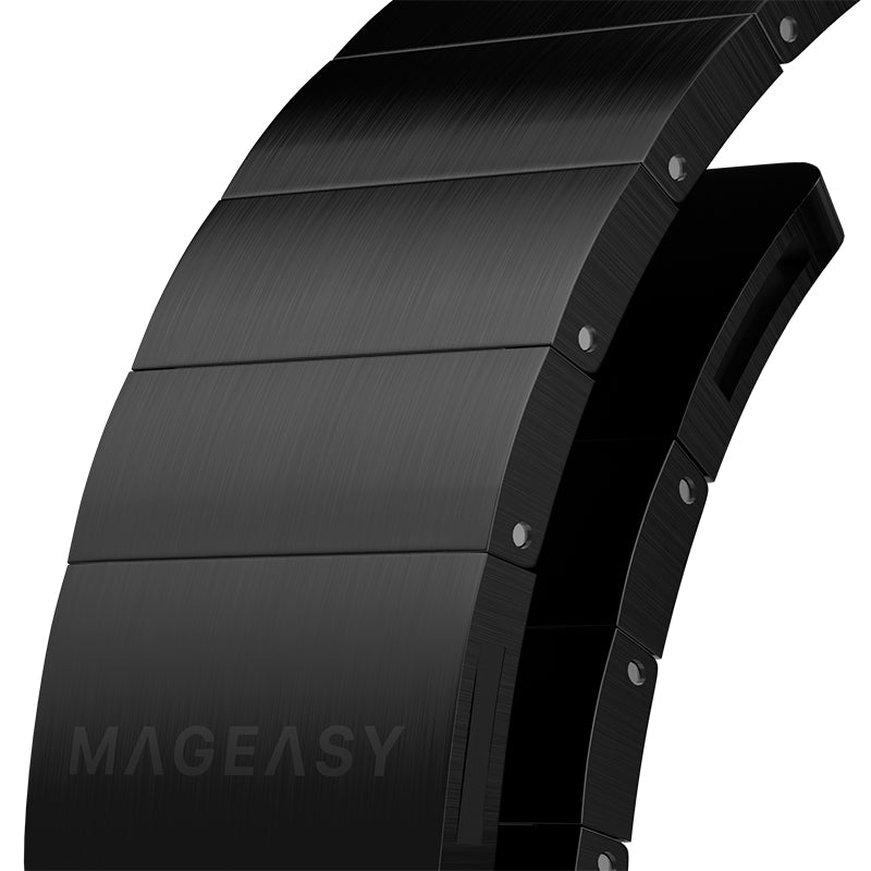 MagEasy Maestro M Magnetic Stainless Steel Apple Watch Loop - 42mm / 44mm / 45mm (Black)