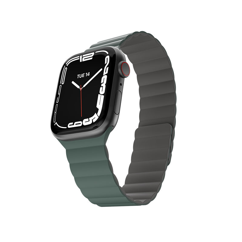 MagEasy Skin Silicone Magnetic Apple Watch Band - 42mm / 44mm / 45mm (Pine Green)