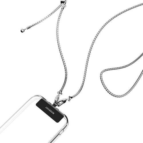 MagEasy Metal Chain Strap + Strap Card for iPhone - Silver