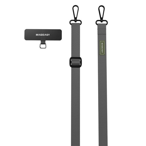 MagEasy Strap+Strap Card-20mm for iPhone - Stripe Grey