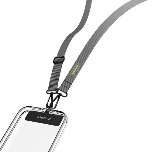 MagEasy Strap+Strap Card-20mm for iPhone - Stripe Grey