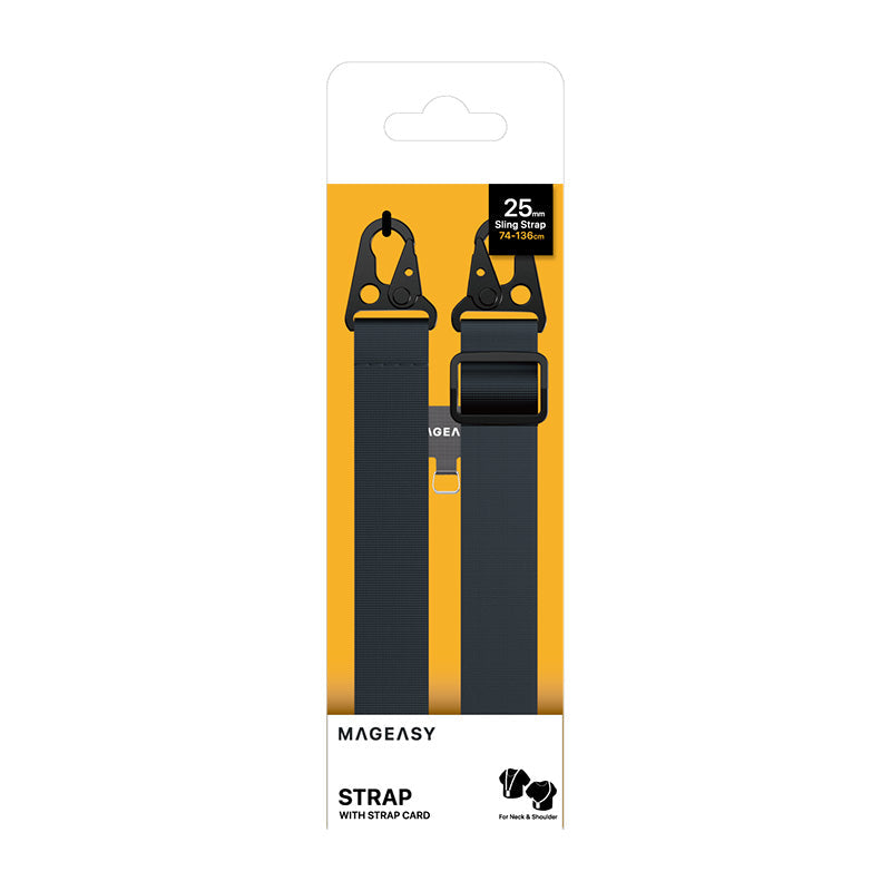MagEasy Strap+Strap Card-25mm for iPhone - Classic Black