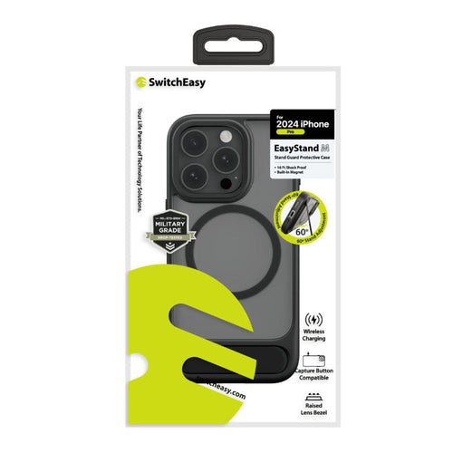 SwitchEasy iPhone 16 Pro (2024) Black EasyStand M Stand Guard Protective Case Black