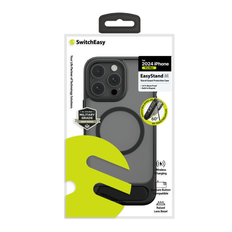 SwitchEasy iPhone 16 Pro Max (2024) Black EasyStand M Stand Guard Protective Case Black